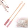 Pink Silicone Body Scrubber, Foot Back Scrubber in Shower, Long Handle Exfoliating Brush for Men and Women view 1
