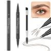 2-in-1 Double-ended Eye Brow Pencils with 2 Tips and Precise Brush Tip, Waterproof Last All-Day, Microblading Eyebrow Pen (Brown) view 2
