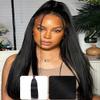 KLAIYI Yaki Straight Bundles Human Hair Weaves Unprocessed Real Virgin Hair Sew In Extensions One Bundle Of 18Inch, 12A Kinky Straight Double Wefts for Women Cllip In Light Yaki Natural Black Color view 1