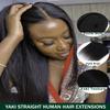 KLAIYI Yaki Straight Bundles Human Hair Weaves Unprocessed Real Virgin Hair Sew In Extensions One Bundle Of 18Inch, 12A Kinky Straight Double Wefts for Women Cllip In Light Yaki Natural Black Color view 2