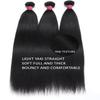 KLAIYI Yaki Straight Bundles Human Hair Weaves Unprocessed Real Virgin Hair Sew In Extensions One Bundle Of 18Inch, 12A Kinky Straight Double Wefts for Women Cllip In Light Yaki Natural Black Color view 3