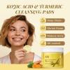 ANAI RUI Turmeric Kojic Acid Exfoliating Cleansing Pads, Deep Cleansing Brightening Pads, Exfoliating Scrub Pad for Face and Body, Acne Treatment, Skin Tone Evening,50 PCS view 3