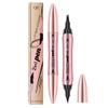 2 in 1 Microblading Eyebrow Pen with Eyeliner Pencil, Waterproof Eyebrow Pencil with 4 Fork Tip Multifunctional Double Head Microblade Eyebrow Pencil Waterproof and Long-Lasting (Black) view 1