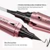 2 in 1 Microblading Eyebrow Pen with Eyeliner Pencil, Waterproof Eyebrow Pencil with 4 Fork Tip Multifunctional Double Head Microblade Eyebrow Pencil Waterproof and Long-Lasting (Black) view 4