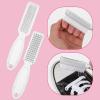 Ptwola 4 Pack Long Handle Grip Nail Brush Plastic Fingernail Cleaning Brush Multicolor Small Pedicure Scrubbing Tools Kit Toes and Nails Soft Manicure Polish Brush for Women Men Nail Clean Up view 3