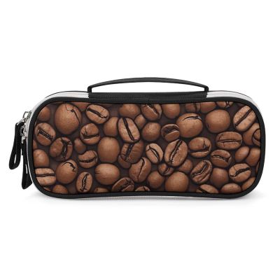 HMNBCD Makeup Bag for Women Funny Roasted Coffee Beans Printed Travel Cosmetic Bag for Women Waterproof Leather Cosmetic Bag Large Capacity Pen Bag