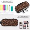 HMNBCD Makeup Bag for Women Funny Roasted Coffee Beans Printed Travel Cosmetic Bag for Women Waterproof Leather Cosmetic Bag Large Capacity Pen Bag view 3
