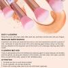 10pcs Makeup Brushes Set, Premium Portable Marble Face Makeup Brush Set, Setting Powder Eyeshadow Makeup Brush Tool for Women (pink bristles) view 4