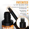 FOLLICLE BOOSTER Beard Pen and Styling Kit - Complete Set with Patented 4-Tip Fork - Waterproof, Sweatproof & All Day Hold - Light Brown view 3