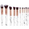 10pcs Makeup Brushes Set, Premium Portable Marble Face Makeup Brush Set, Setting Powder Eyeshadow Makeup Brush Tool for Women (Black bristles) view 1