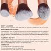 10pcs Makeup Brushes Set, Premium Portable Marble Face Makeup Brush Set, Setting Powder Eyeshadow Makeup Brush Tool for Women (Black bristles) view 2