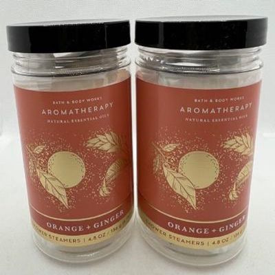 2 Orange Ginger Aromatherapy Shower Steamers Bath Body 4.8 OZ / 136 G Bottle 6 Tablets
