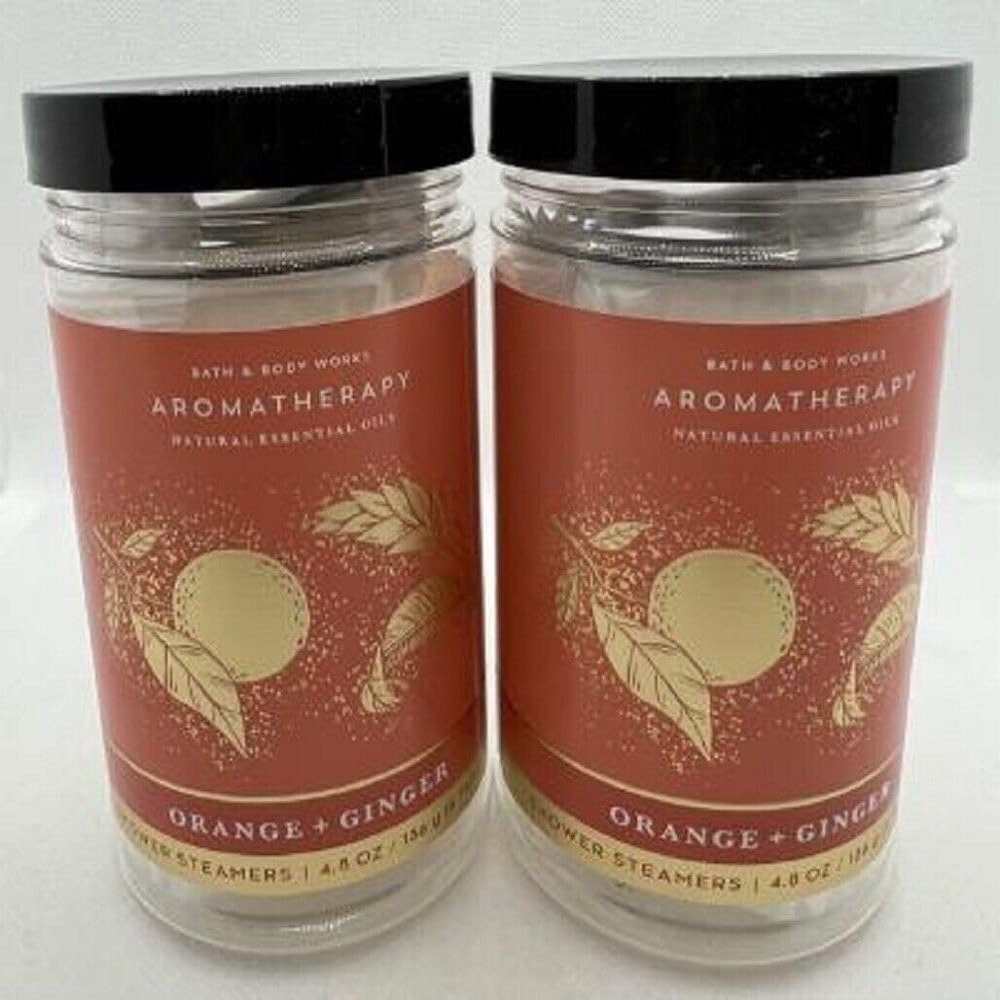 2 Orange Ginger Aromatherapy Shower Steamers Bath Body 4.8 OZ / 136 G Bottle 6 Tablets