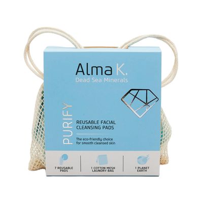 Alma K Reusable Facial Cleansing Pads - Washable Round Cotton Pads for Face - Includes 1 Wash Bag - Facial Skin Care Products - 8 pcs