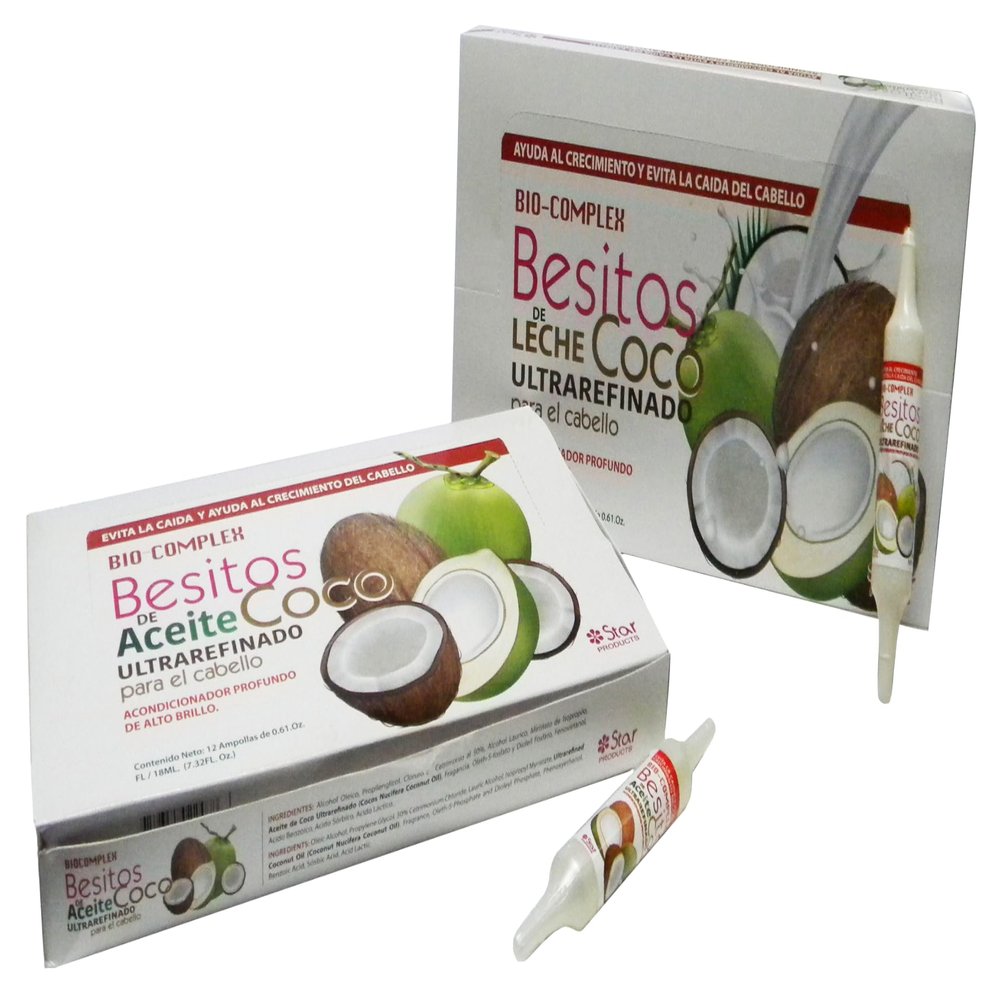 Bio Complex Coconut Oil Capsules 12 Pack  0.61 oz Each, Deep Moisturizing Hair Treatment for Repair, Hydration, and Strengthening