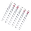 Baluue 6pcs Silicone Lip Brushes with Covers Small Dustproof Lipstick Applicators for Women for Lip Gloss Makeup Transparent Handles Watermelon Red and Pink view 1