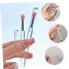 Baluue 6pcs Silicone Lip Brushes with Covers Small Dustproof Lipstick Applicators for Women for Lip Gloss Makeup Transparent Handles Watermelon Red and Pink view 3