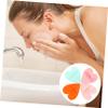 Baluue 4pcs Face Washing Brush Heart Shaped Exfoliating Facial Cleaners for Deep Cleansing Blackhead Removal and Skin Firming and Transparent Pink view 4