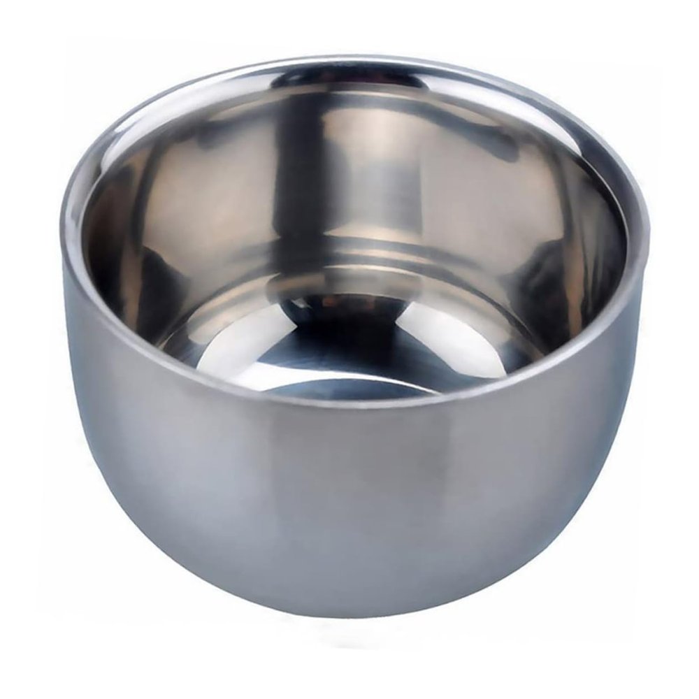 FOMIYES Stainless Steel Shaving Bowl Heat Insulated Men Shaving Soap Cup for Home and Barber Use
