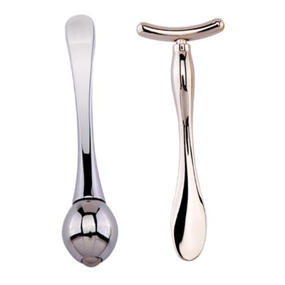 IWOWHERO 1set Shaped Eye Cream Applicator Set Zinc Alloy Eye Massager Makeup Spoon for Cooling Relief Portable Beauty Tool for Dark Circles Care Set