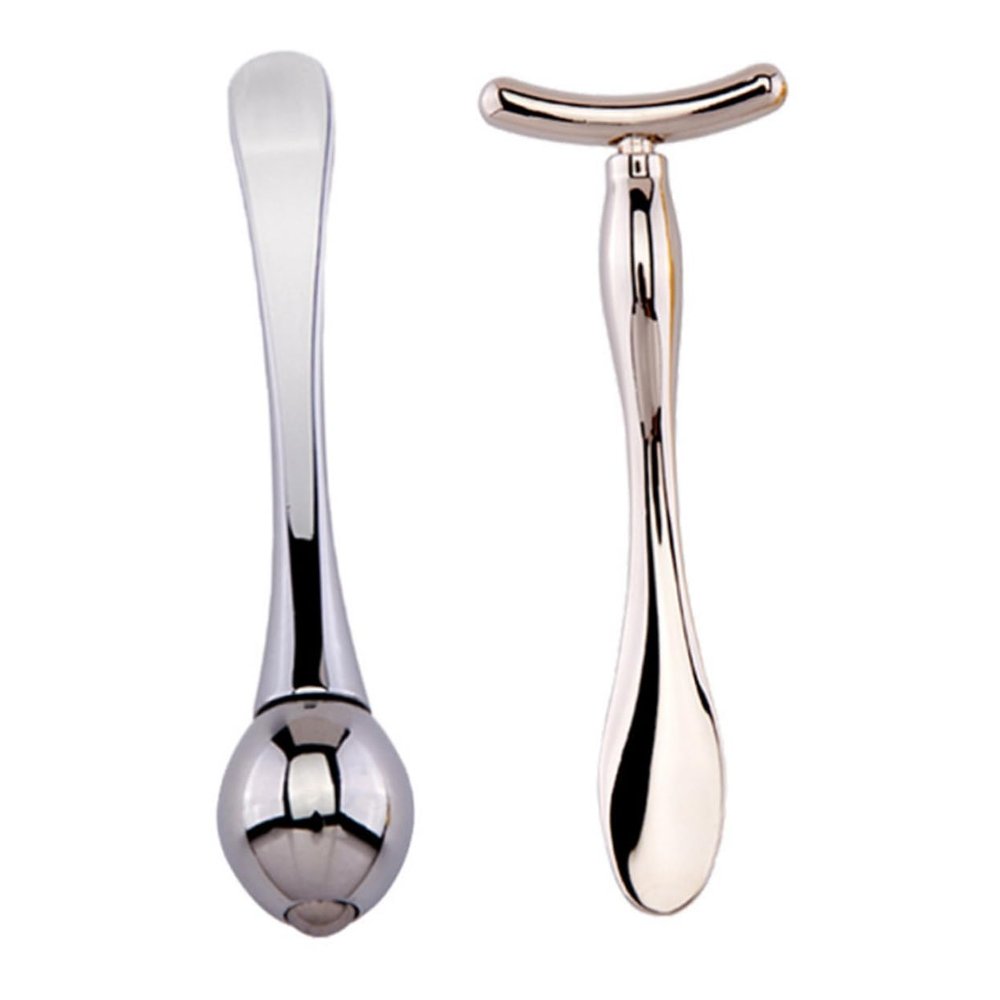 IWOWHERO 1set Shaped Eye Cream Applicator Set Zinc Alloy Eye Massager Makeup Spoon for Cooling Relief Portable Beauty Tool for Dark Circles Care Set