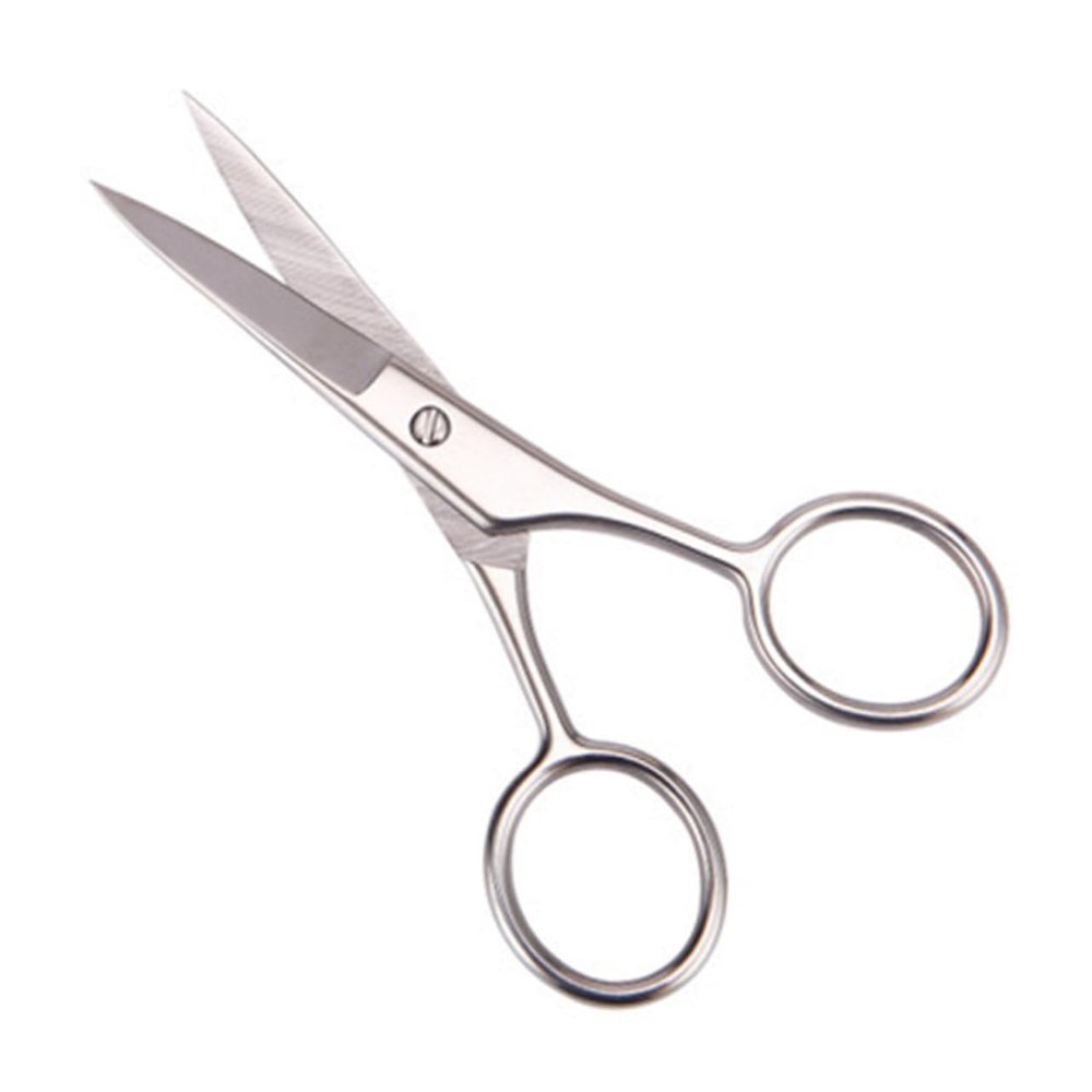FOMIYES 2pcs Stainless Steel Beard Shears for Precise Trimming and Styling Barbershop and Grooming Scissors Mirror Polished Finish