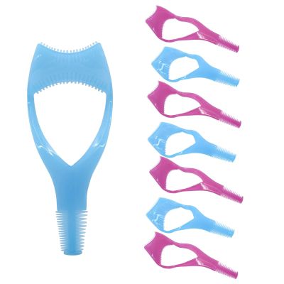 Coufce 8 Pcs Mascara Shield Applicator Guard, 3 in 1 Mascara Shield Upper Lower Mascara Applicator ToolHot Pink, Blue
