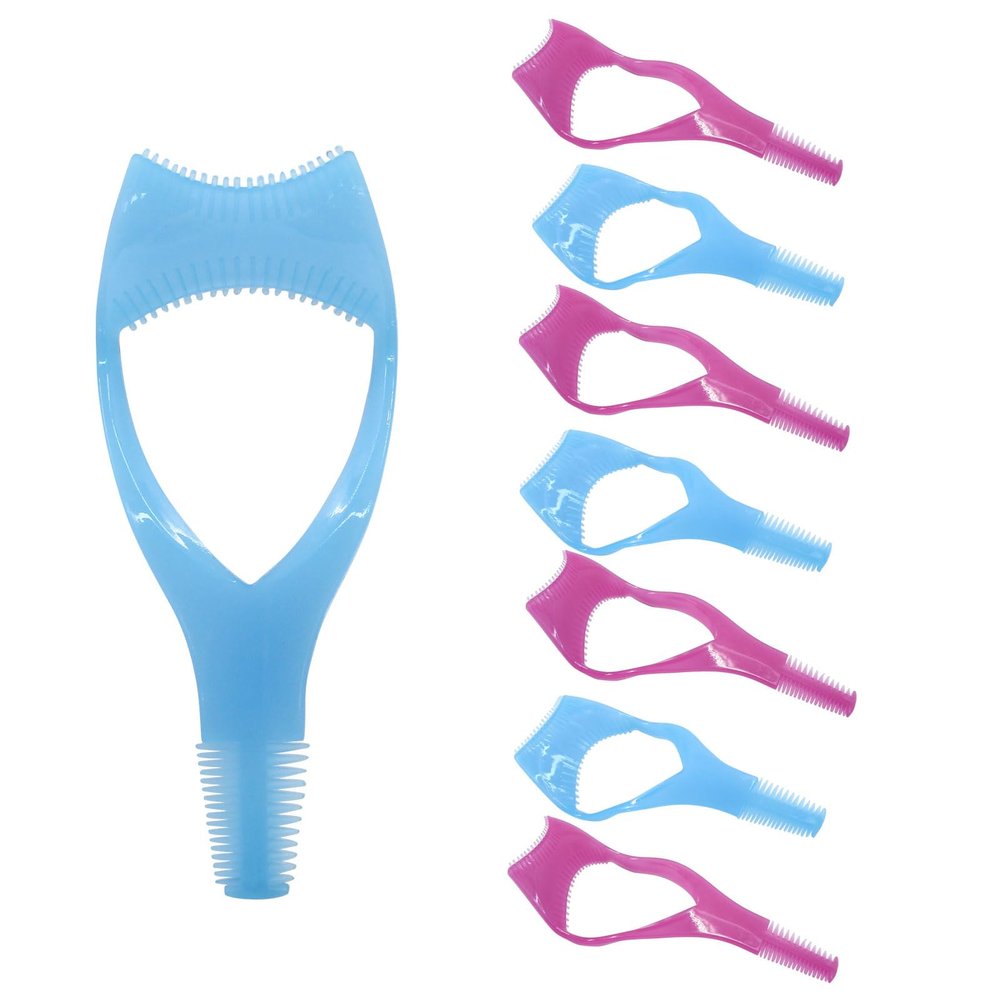 Coufce 8 Pcs Mascara Shield Applicator Guard, 3 in 1 Mascara Shield Upper Lower Mascara Applicator ToolHot Pink, Blue