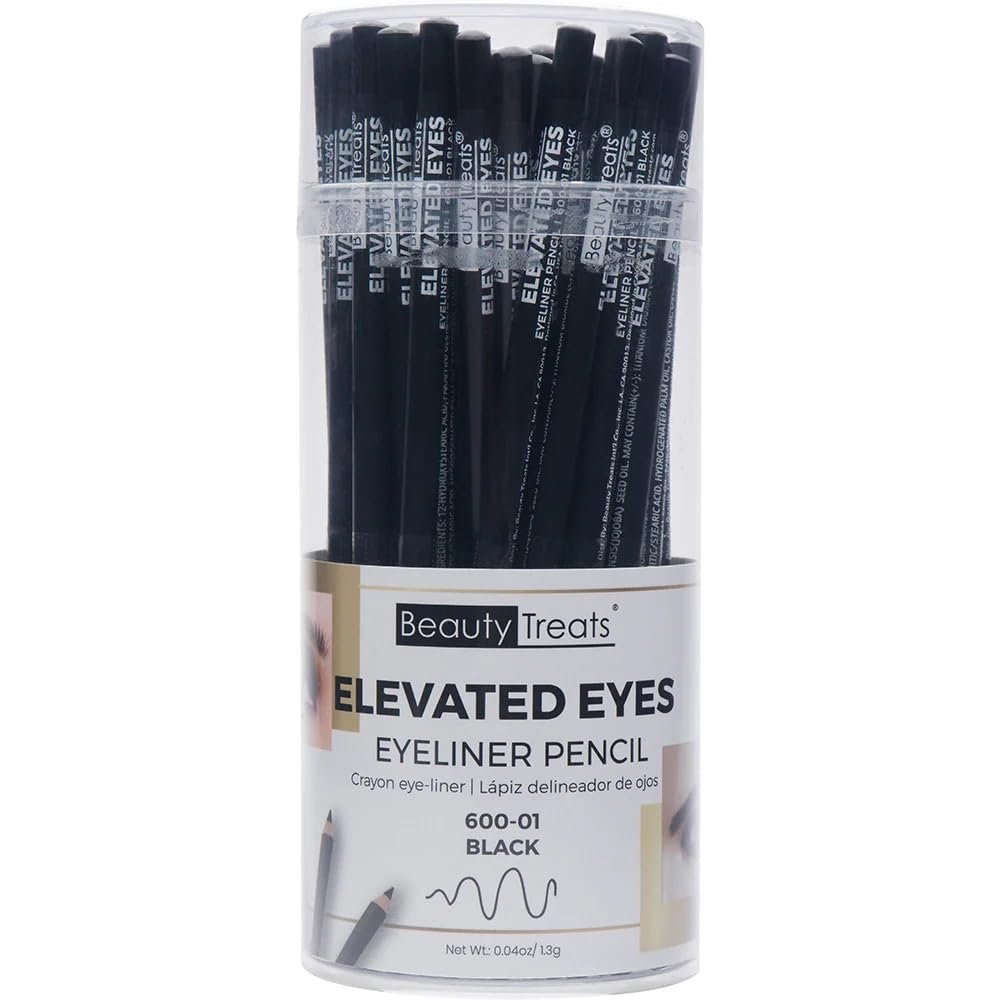 Beauty Treats 36 PCs Bulk Elevated Eyeliner Pencil Soft Textured Easy to Color Long Lasting Eyebrow (Black)