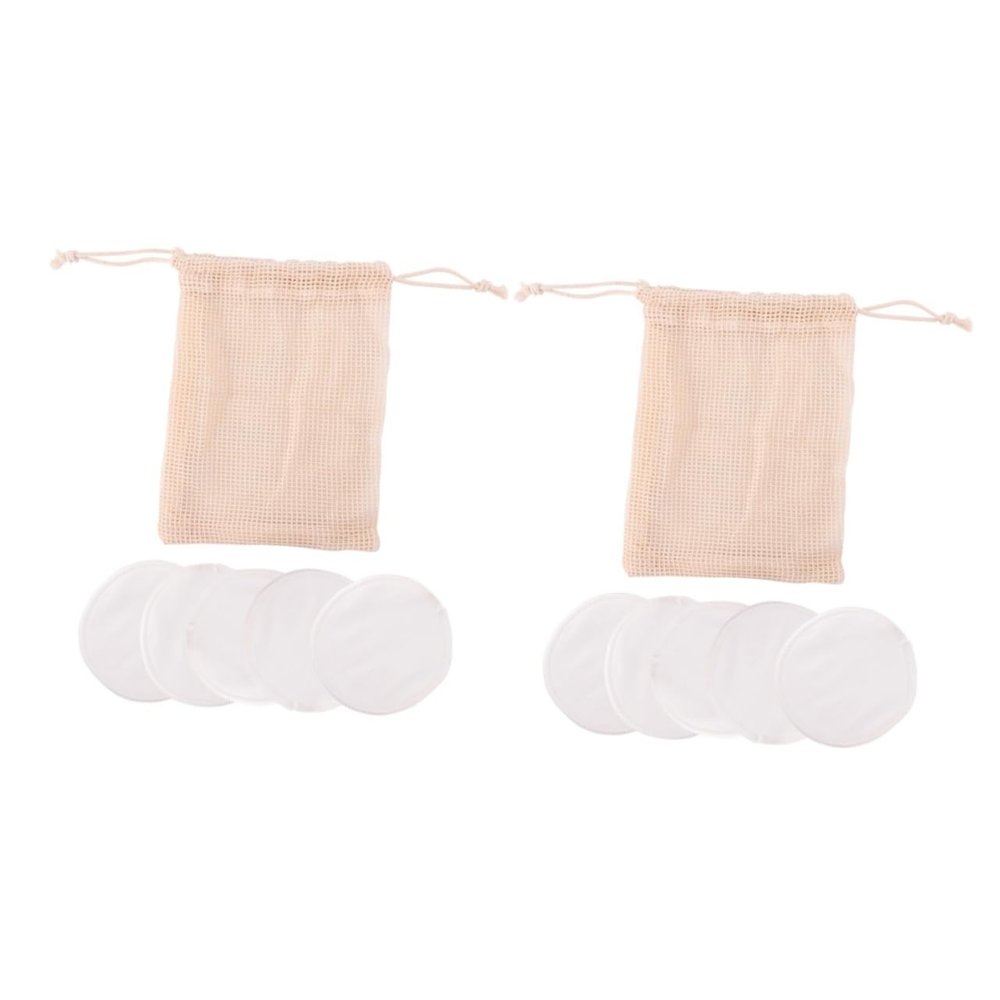 FRCOLOR 12pcs Gentle Makeup Removal Pads Reusable Bamboo Fiber Portable Storage Bag for Daily Skin Care