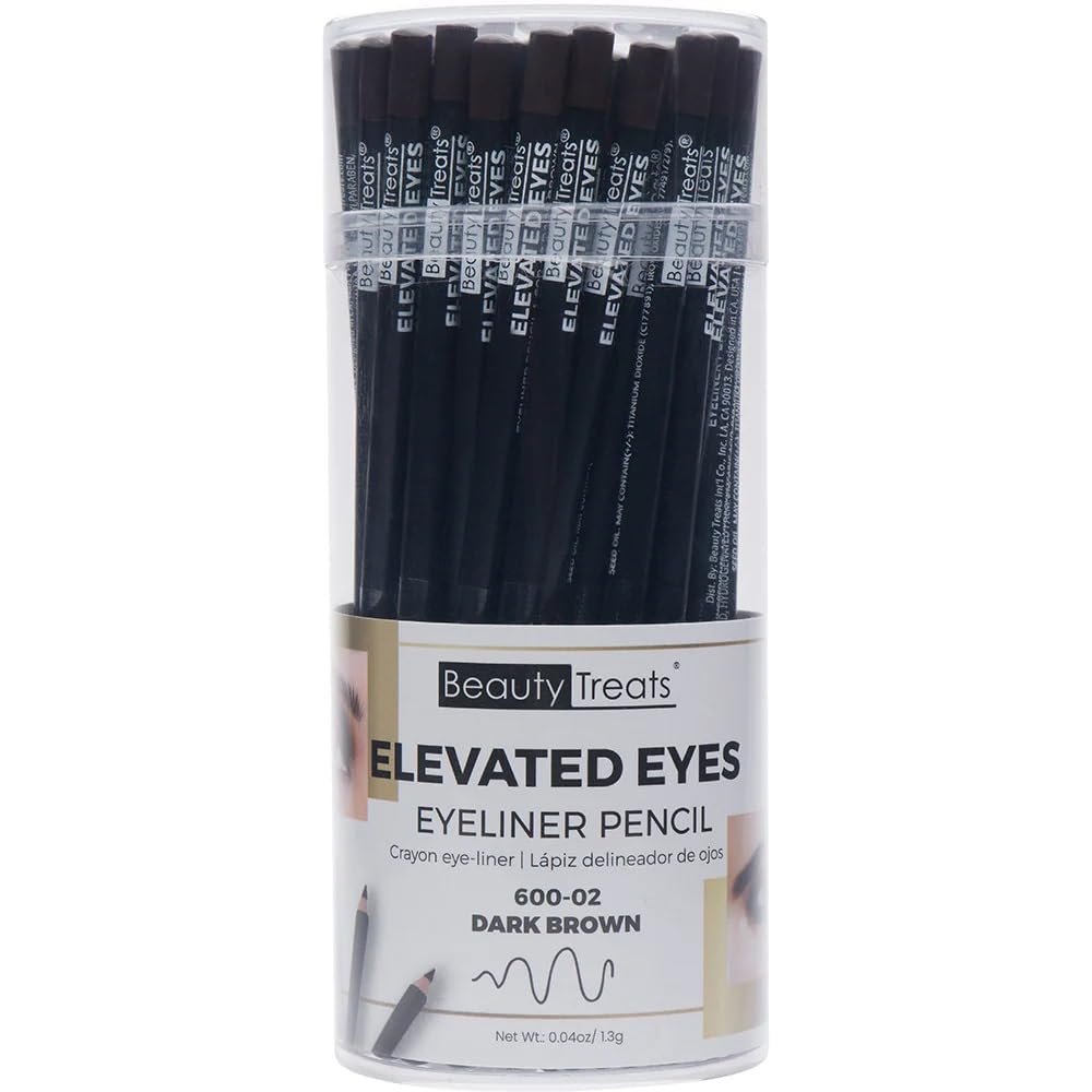Beauty Treats 36 PCs Bulk Elevated Eyeliner Pencil Soft Textured Easy to Color Long Lasting Eyebrow (Dark Brown)