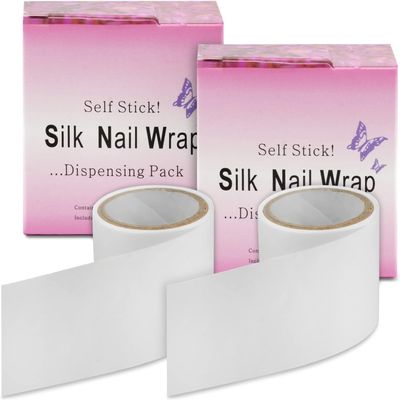Beauty7 Nail Repair Fiberglass, Nail Wrap, Silk Nail, Splits Breaks Tape Reinforce Nail Protector, Self Adhesive, Easy Trimerable for UV Gel Acrylic Nail Art Accessories, Manicures Tool (2 pcs)