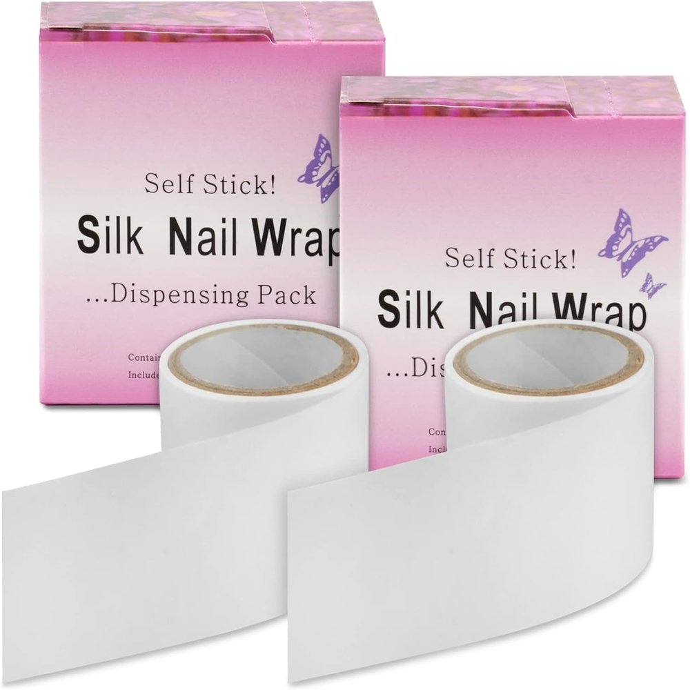 Beauty7 Nail Repair Fiberglass, Nail Wrap, Silk Nail, Splits Breaks Tape Reinforce Nail Protector, Self Adhesive, Easy Trimerable for UV Gel Acrylic Nail Art Accessories, Manicures Tool (2 pcs)