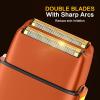 Electric Razor, Electric Razor for Men Face, Shavers for Men, Foil Shaver 3 Adjustable Speeds Rechargeable Waterproof Close Shave Trimmer with LED Display for Face/Beard/Head Shavers (Orange) view 2