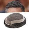 LYRICAL HAIR Toupee for Men Hair System Replacement French Lace Front Mens Toupee Hairpiece Poly Skin NPU Mens Wig Hair Piece Unit 6"X8" #1B40 Off Black+40% Gray-100% Light to Med-light Density view 1