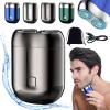2024 New Upgrade Pocket Shaver USB Mini Shavers for Men, Electric Mini Portable Razor, Washable Double Head Razor, Rechargeable Waterproof Compact Electric Shaver for Home, Car, Travel (Gray) view 1