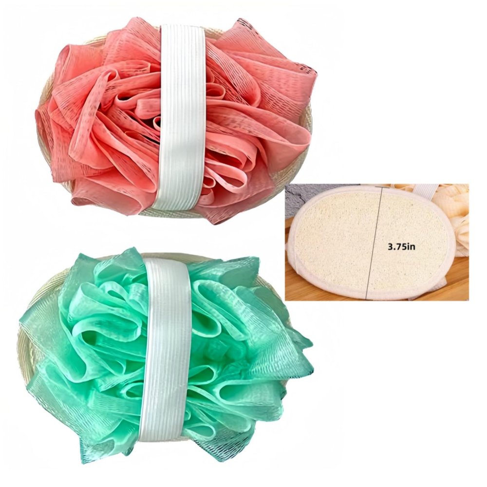 2 Pieces Loofah Sponge, This Bath Sponge can be Used on Both SidesFirst Choice for exfoliating