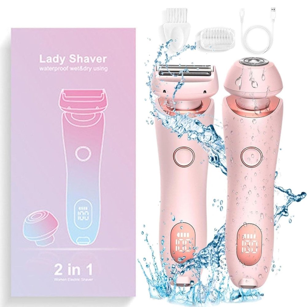 Busaiu Dusk Razor for Women - Silky Glide Pro 3.0 Razor, 2 in 1 Electric Shaver Razors, Ipx7 Waterproof Women's Bikini Trimmers, Wet or Dry(Pink)