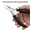 Cuticle Trimmer, Stainless Steel and ABS Ingrown Toenail Set, Black,Blue,Red(Optional) Nail Clippers Ingrown Toenail Removal Kit with 1 Ingrown Toenail Set for Seniors, Grip view 4