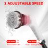 APLUSH Electric Spin Scrubber,Cordless Shower Cleaning Brush with 7 Replaceable Brush Heads, Adjustable 2 Speeds Extension Handle Power Cleaning Brush for Tub Tile Floor Car,White view 3