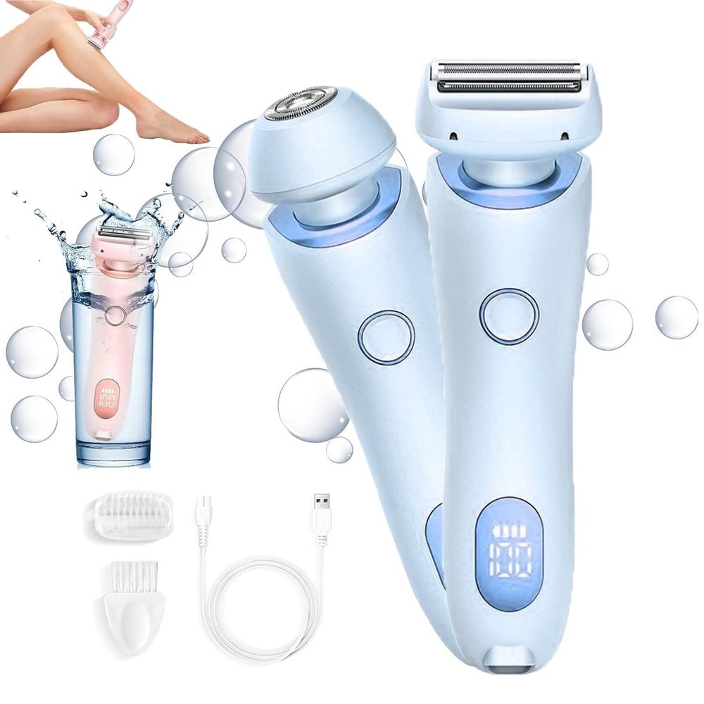 Busaiu Dusk Razor for Women, Silky Glide Pro 3.0 Razor, 2 in 1 Painless Razor for Face, Rechargeable, Fast and Efficient, Gentle on Skin, Ideal for Women(Blue)