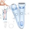 Busaiu Dusk Razor for Women, Silky Glide Pro 3.0 Razor, 2 in 1 Painless Razor for Face, Rechargeable, Fast and Efficient, Gentle on Skin, Ideal for Women(Blue) view 1