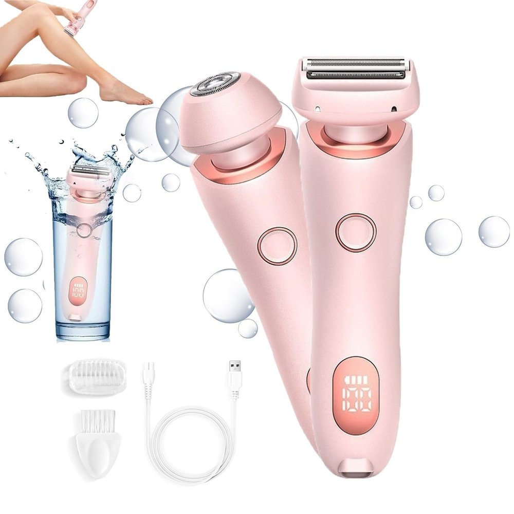 Busaiu Dusk Razor for Women, Silky Glide Pro 3.0 Razor, 2 in 1 Painless Razor for Face, Rechargeable, Fast and Efficient, Gentle on Skin, Ideal for Women(Pink)