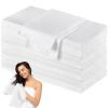 100 Pack Disposable Hair Towels Large 32 x 16 Inch Disposable Bulk Hair Towels for Salon Bath Beauty Spa Barber Travel Gym, Absorbent Quick Dry, White view 1