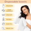 100 Pack Disposable Hair Towels Large 32 x 16 Inch Disposable Bulk Hair Towels for Salon Bath Beauty Spa Barber Travel Gym, Absorbent Quick Dry, White view 3