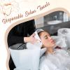 100 Pack Disposable Hair Towels Large 32 x 16 Inch Disposable Bulk Hair Towels for Salon Bath Beauty Spa Barber Travel Gym, Absorbent Quick Dry, White view 4