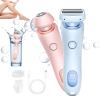 Busaiu Dusk Razor for Women, Silky Glide Pro 3.0 Razor, 2 in 1 Painless Razor for Face, Rechargeable, Fast and Efficient, Gentle on Skin, Ideal for Women(Pink+Blue) view 1