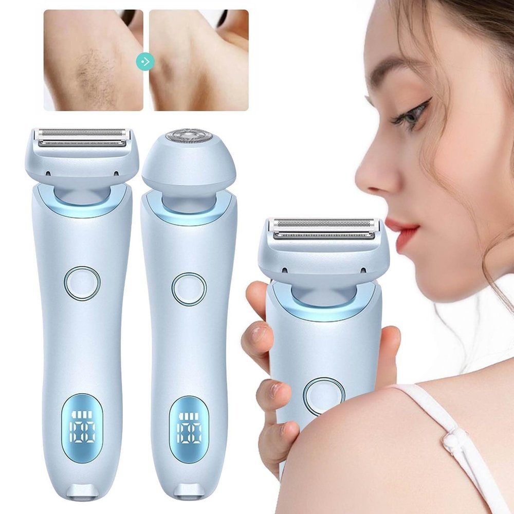 Busaiu The Glide Pro 3.0 Razor, Portable Rechargeable 2 in 1 Dusk Glide Pro 3.0 Shaver, Dusk Official Electric Razor for Leg Arm Underarm Pubic Area, Wet or Dry(Blue)