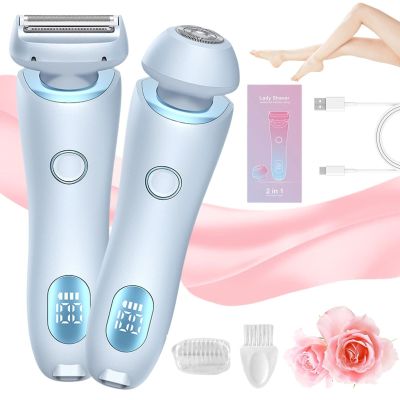 Busaiu Dusk Razor for Women, Silky Glide Pro 3.0 Razor, Rechargeable, Fast and Efficient, 2 in 1 Painless Razor for Face, Gentle on Skin, Ideal for Women(Blue)