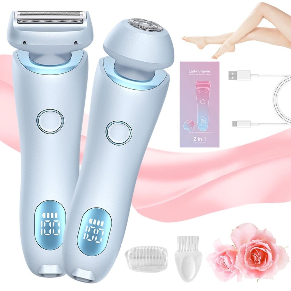 Busaiu Dusk Razor for Women, Silky Glide Pro 3.0 Razor, Rechargeable, Fast and Efficient, 2 in 1 Painless Razor for Face, Gentle on Skin, Ideal for Women(Blue)